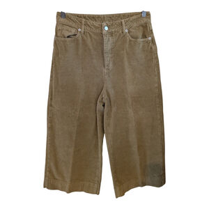 NWOT Wrap London Wide Leg Tan Corduroy Wide Leg Cropped Pants Size 8